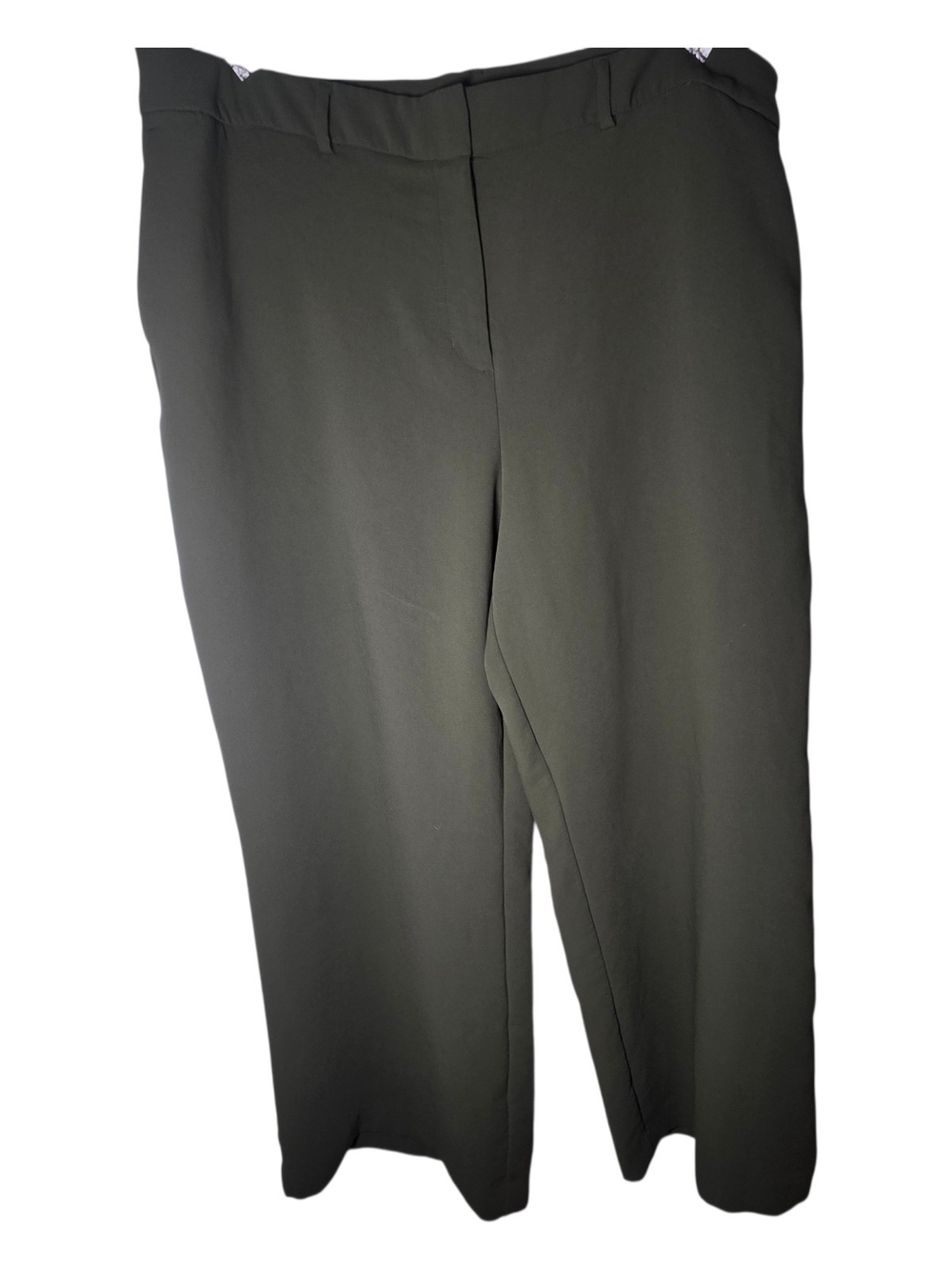 Simply Vera Vera Wang Olive Sage Green Luxe Twill Wide Leg Trousers Pants 22W S